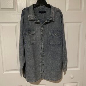 NWOT Women's Denim 24/7 Long Sleeve Button Down Shirt 32W